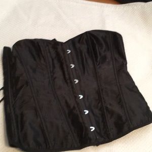 Black satin corset